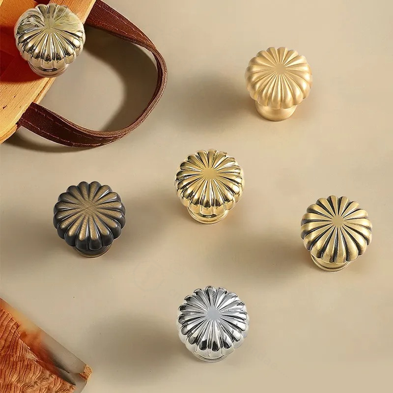 Furniture Hardware Drawer Pulls - French Simple Brass Ball Knob Single