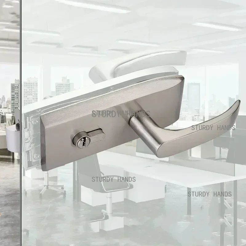 Furniture Hardware Fitting - Office Glass Door Lock Bathroom Stainless