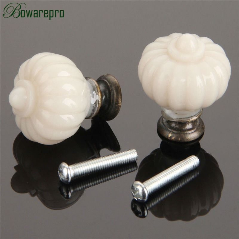 1Pc Acrylic Ivory White Pumpki - Furniture Hardware Drawer Pulls ulasan dan harga