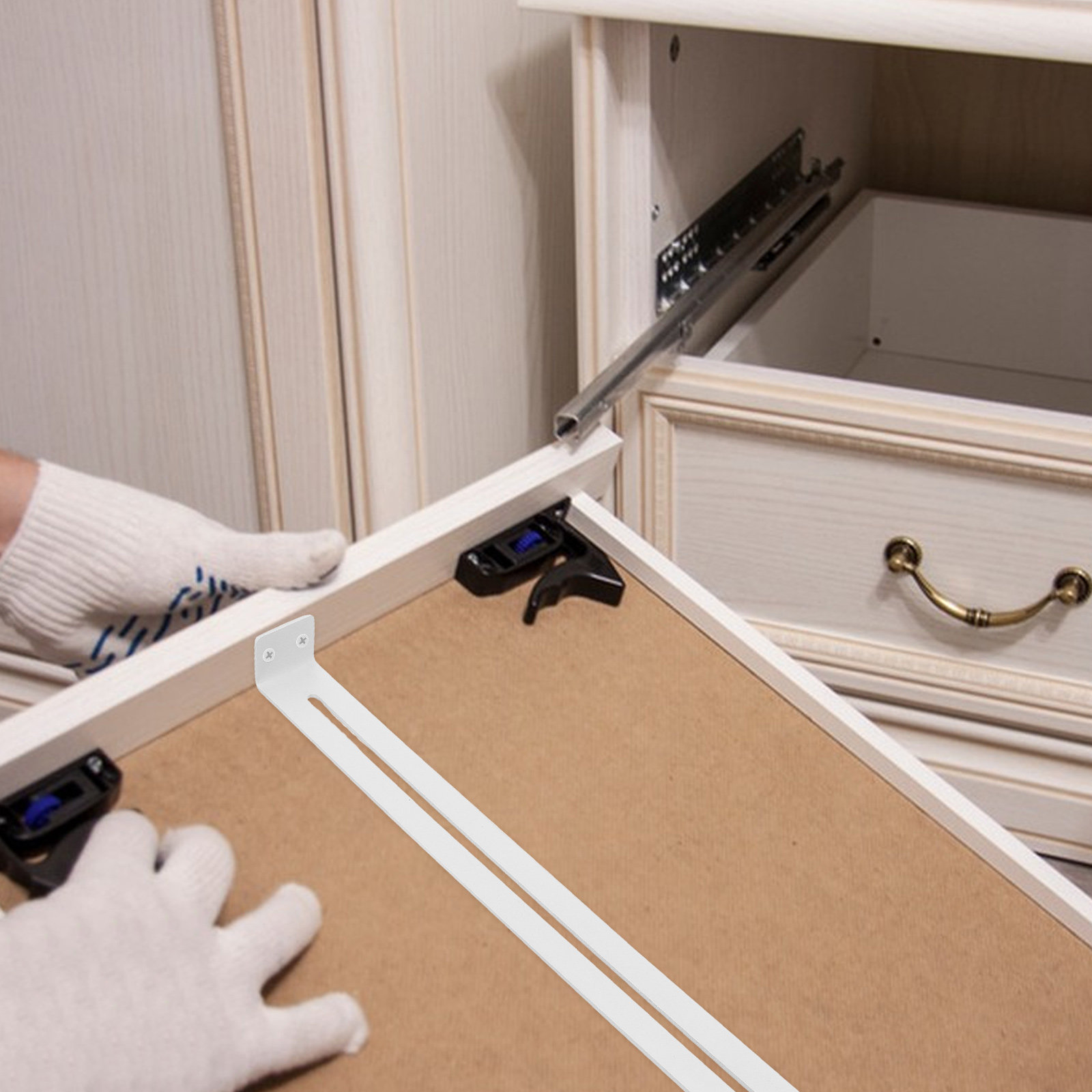 2Pcs Drawer Support Brackets K - Furniture Rails Hardware ulasan dan harga