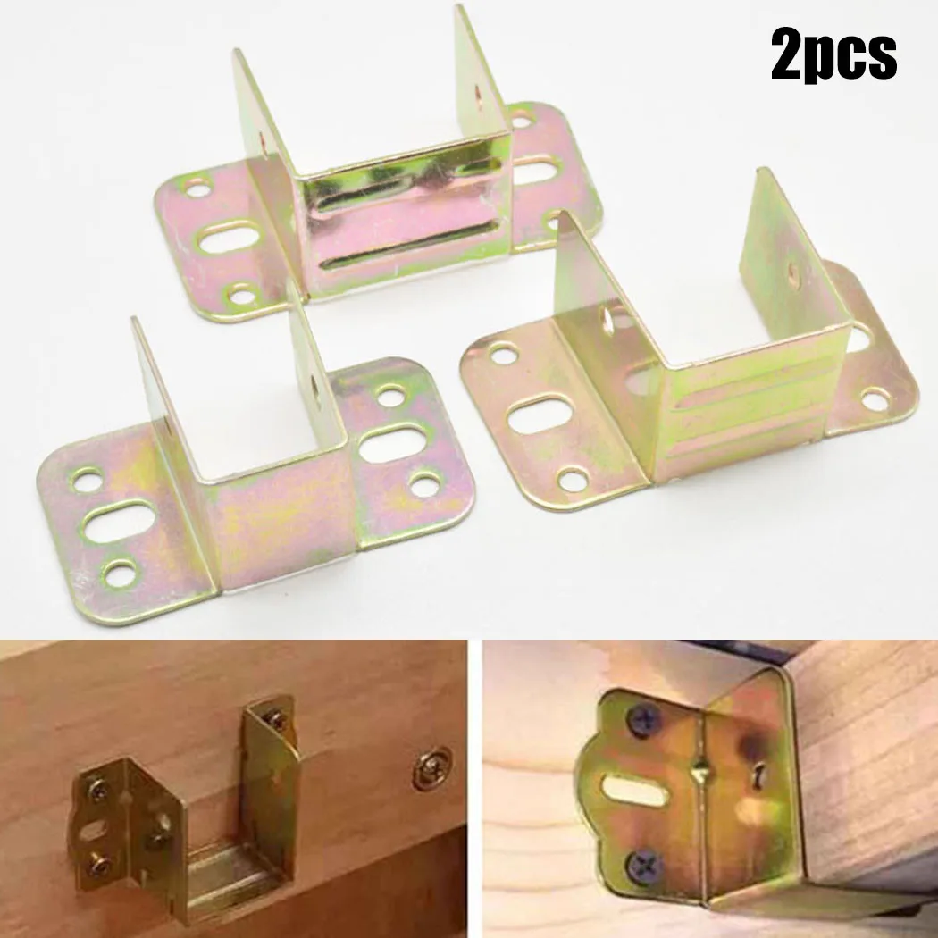 2pcs U Shaped Metal Bed Bracke - Furniture Rails Hardware ulasan dan harga