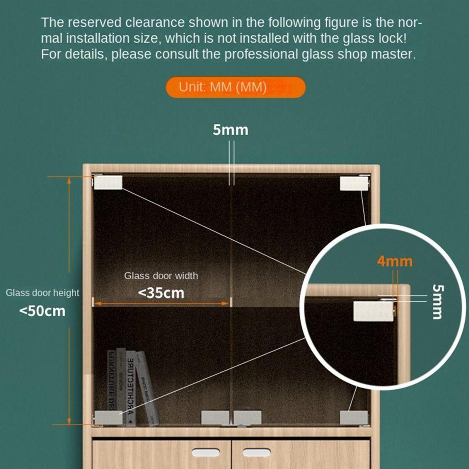 2pcs Non-Perforated Glass Door - Furniture Hardware Display ulasan dan harga