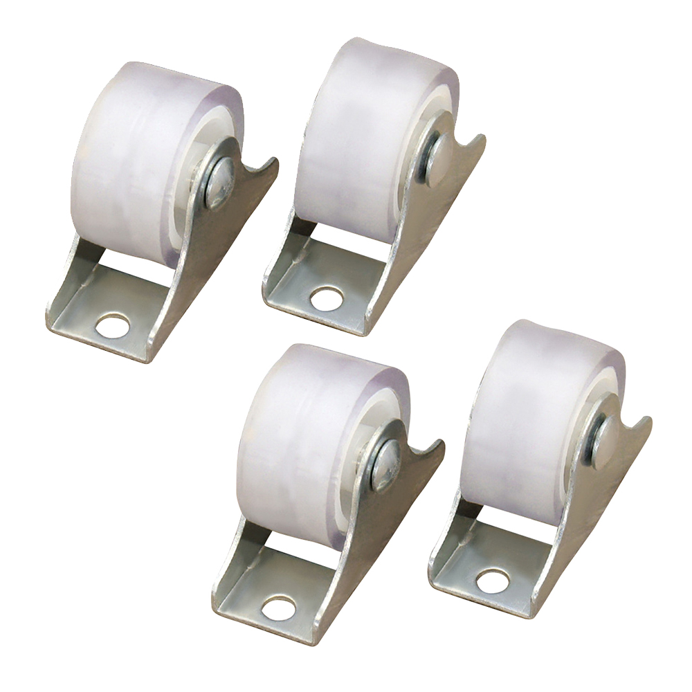 4Pcs White Rail Fixed Casters  - Furniture Rails Hardware ulasan dan harga