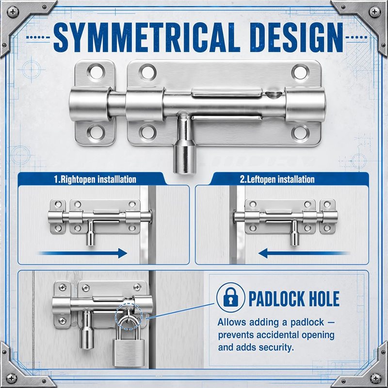 ABRU-For Shed Barn Fence Garag - Barrel Bolt Slide ulasan dan harga