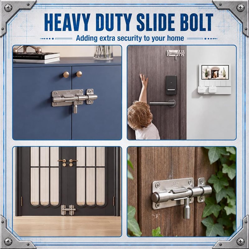 ABRU-For Shed Barn Fence Garag - Barrel Bolt Slide ulasan dan harga